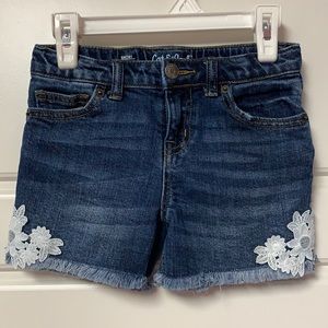 Girls adjustable denim shorts - sz 6/6X